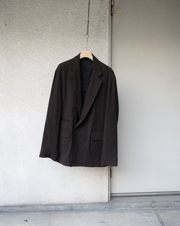 WASHED W/S HERRINGBONE DB JKT