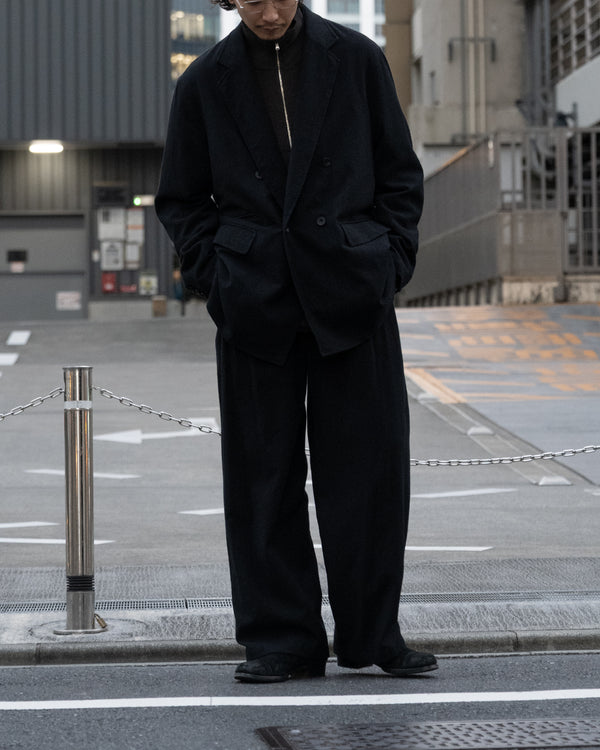 WASHED W/S STRIPE DRAWSTRING WIDE PANTS
