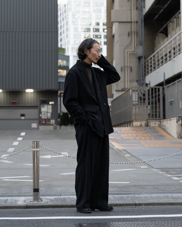 WASHED W/S STRIPE DRAWSTRING WIDE PANTS