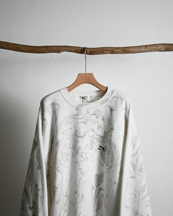 WABI SABI CREW NECK SWEAT, marble dye