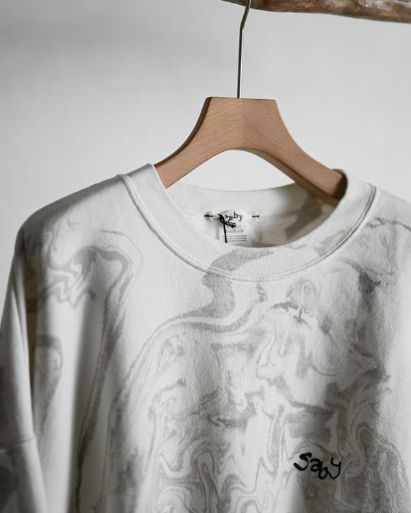 WABI SABI CREW NECK SWEAT, marble dye