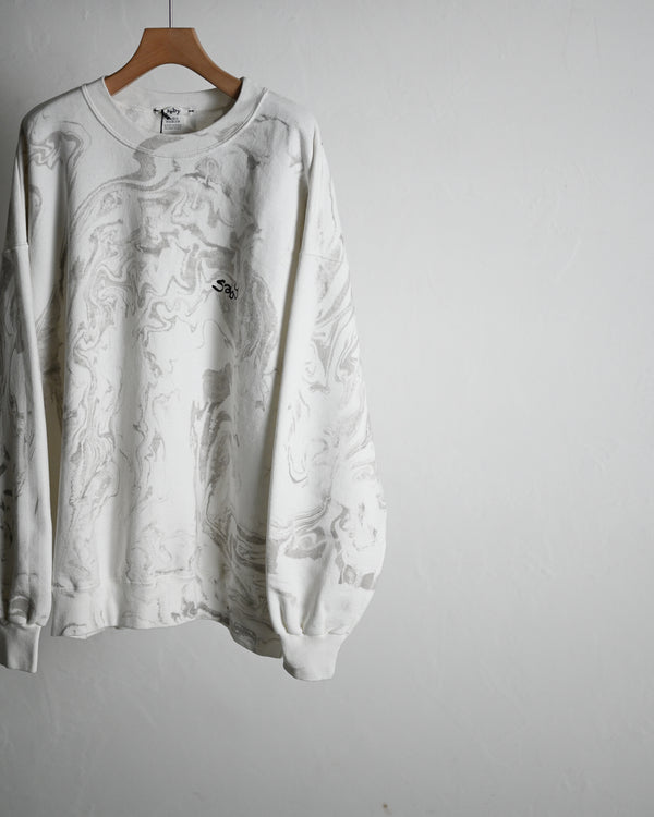 WABI SABI CREW NECK SWEAT, marble dye