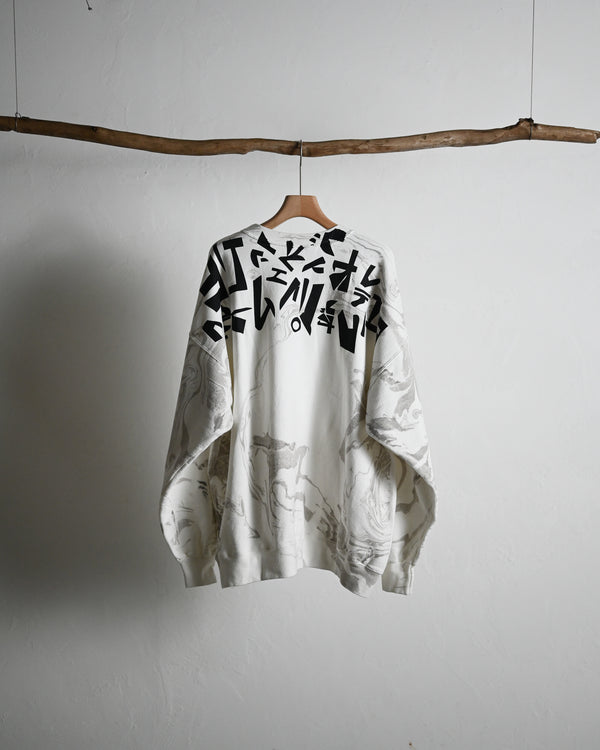 WABI SABI CREW NECK SWEAT, marble dye