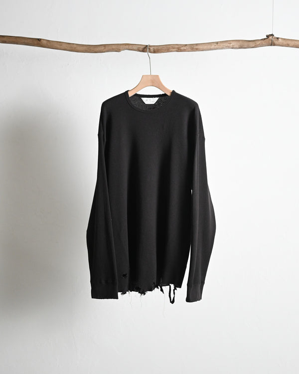 DAMAGE WAFFLE CREW LS, d.brown