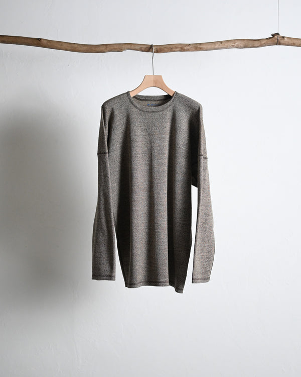 TWEEDISH RIB / CREW NECK LONG SLEEVE, charcoal