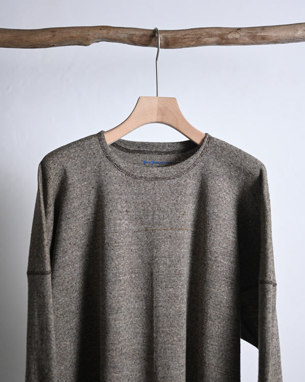 TWEEDISH RIB / CREW NECK LONG SLEEVE, charcoal