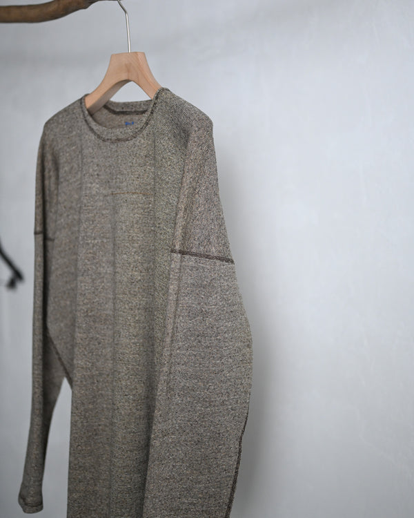 TWEEDISH RIB / CREW NECK LONG SLEEVE, charcoal