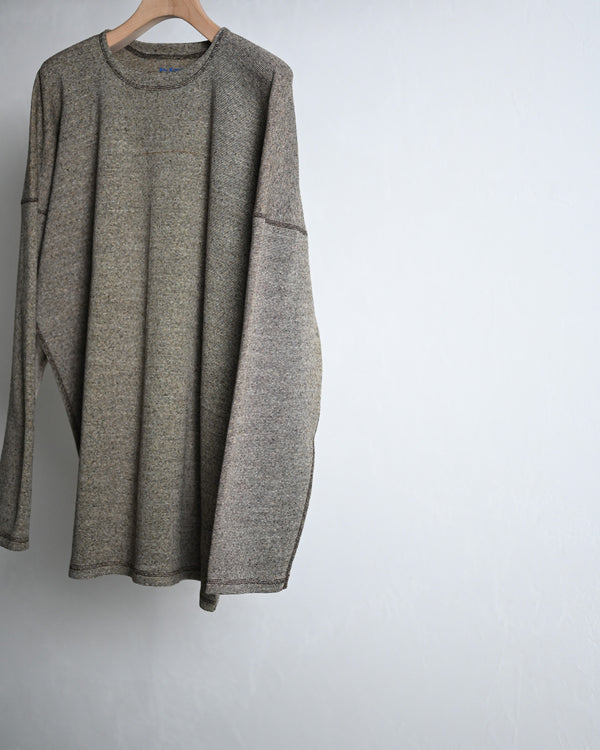 TWEEDISH RIB / CREW NECK LONG SLEEVE, charcoal