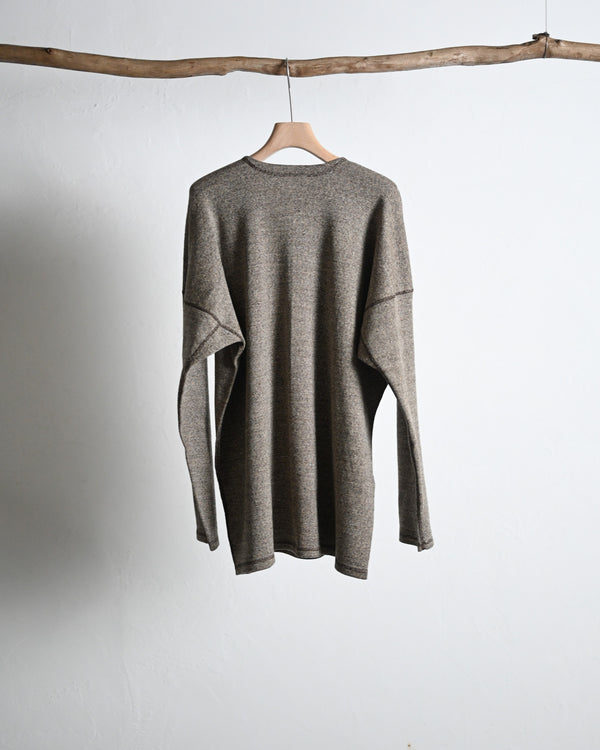 TWEEDISH RIB / CREW NECK LONG SLEEVE, charcoal