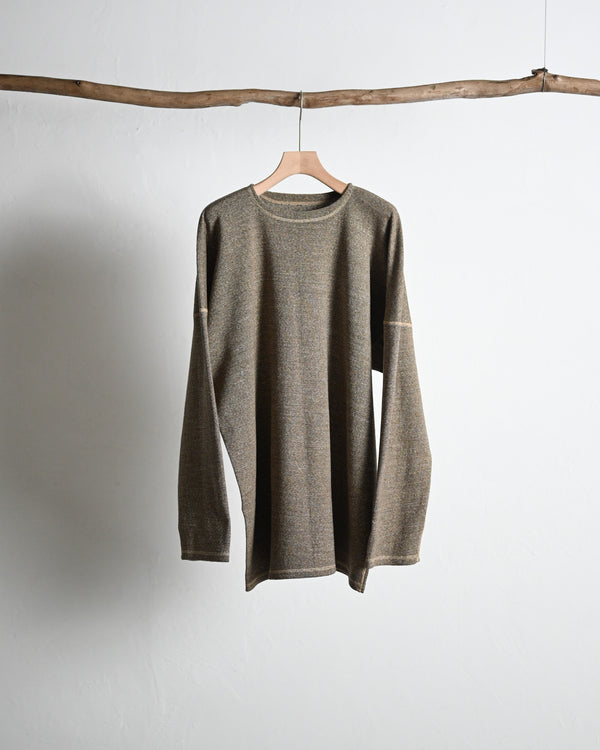 TWEEDISH RIB / CREW NECK LONG SLEEVE, brown