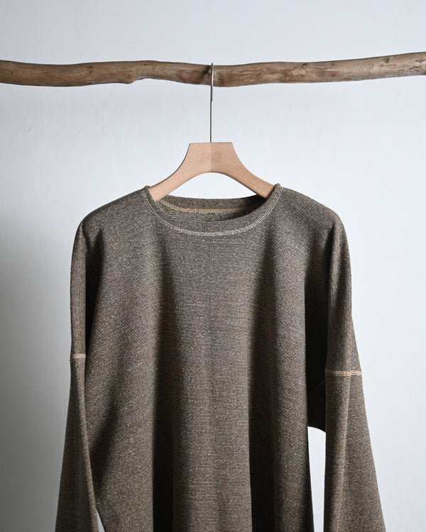 TWEEDISH RIB / CREW NECK LONG SLEEVE, brown