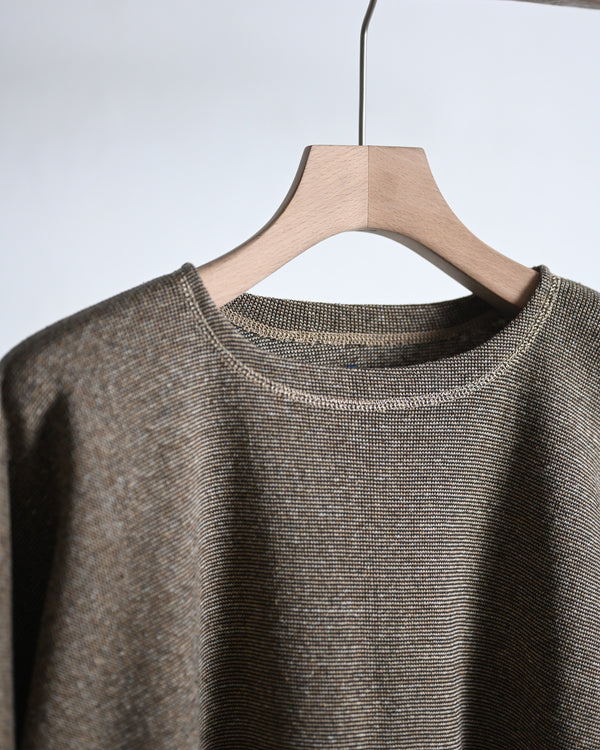 TWEEDISH RIB / CREW NECK LONG SLEEVE, brown