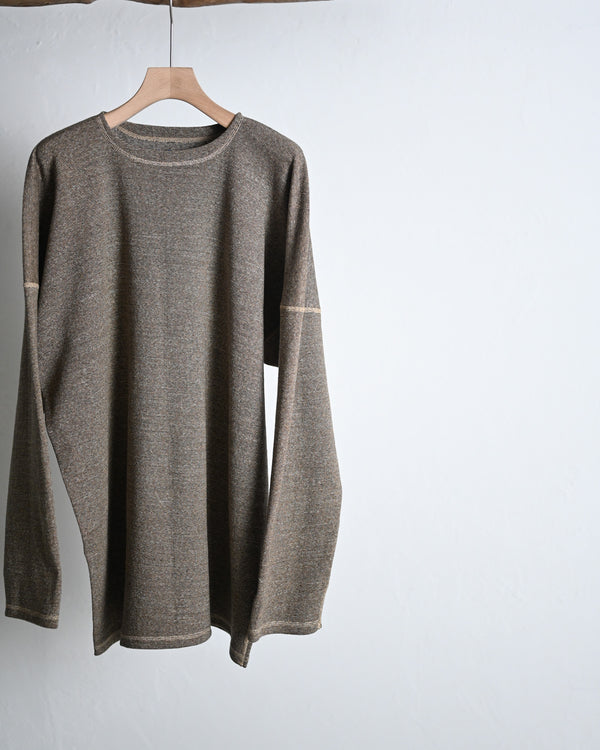 TWEEDISH RIB / CREW NECK LONG SLEEVE, brown