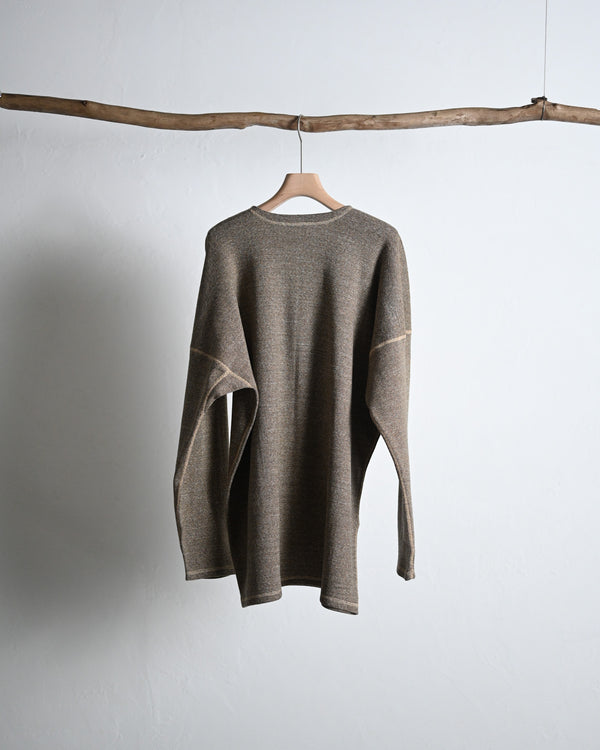 TWEEDISH RIB / CREW NECK LONG SLEEVE, brown