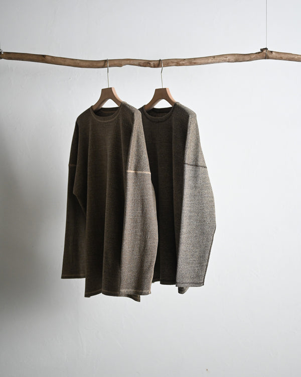 TWEEDISH RIB / CREW NECK LONG SLEEVE, charcoal