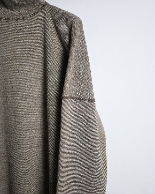 TWEEDISH RIB / TURTLE NECK LONG SLEEVE, charcoal