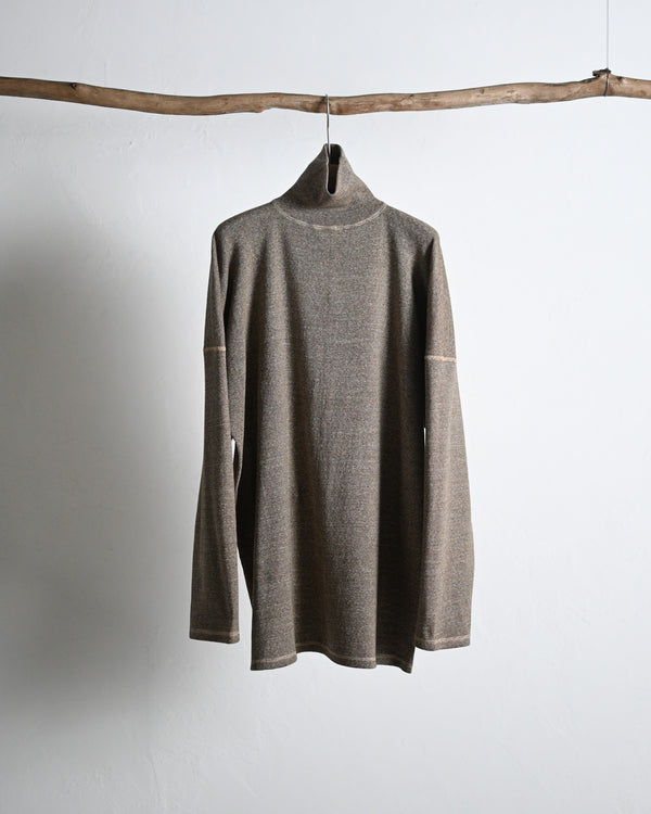 TWEEDISH RIB / TURTLE NECK LONG SLEEVE, brown
