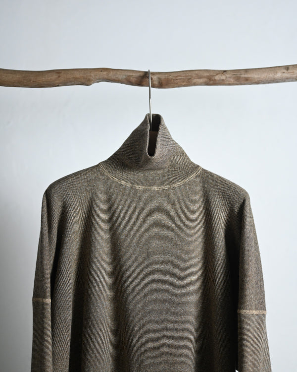TWEEDISH RIB / TURTLE NECK LONG SLEEVE, brown