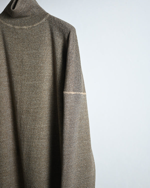 TWEEDISH RIB / TURTLE NECK LONG SLEEVE, brown