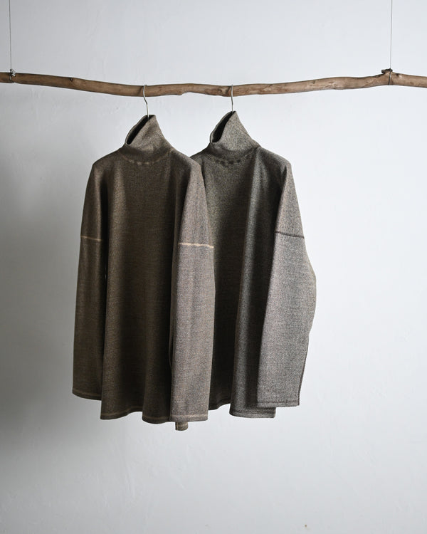 TWEEDISH RIB / TURTLE NECK LONG SLEEVE, brown