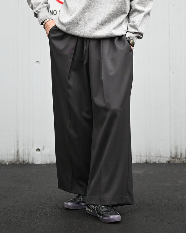 WOOL TWILL EXTRA WIDE TROUSERS