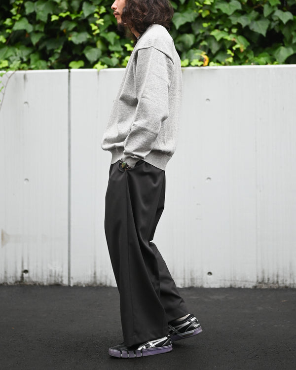 WOOL TWILL EXTRA WIDE TROUSERS