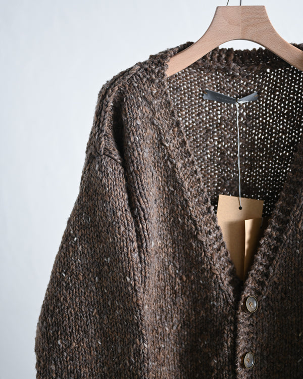 Natural wool hand knit cardigan