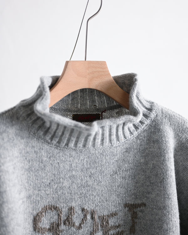 lamb’s wool guernsey sweater long QUIET, gray