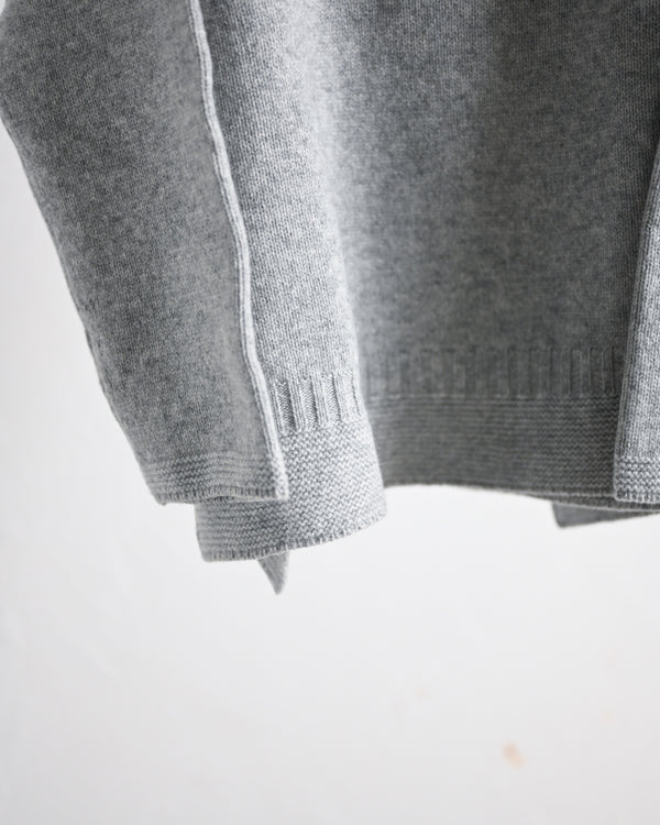 lamb’s wool guernsey sweater long QUIET, gray