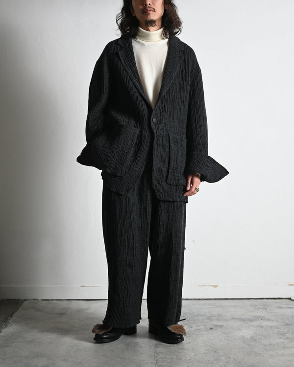 Wool Rever Fulling Wide Trousers