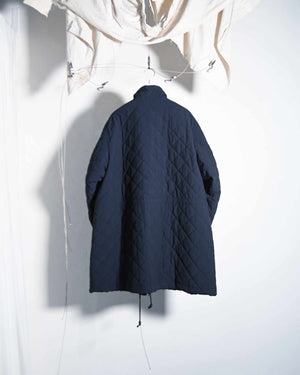 QUILTED NYLON STAND COAT, NAVY.-Kics Document.-COELACANTH