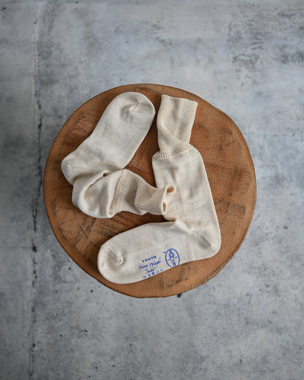WINTER JERSEY / CREW SOCKS, ecru-01