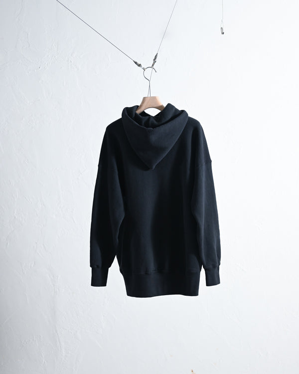 EXTRA COTTON FLEECE, HOODED LONG SLEEVE / 2color