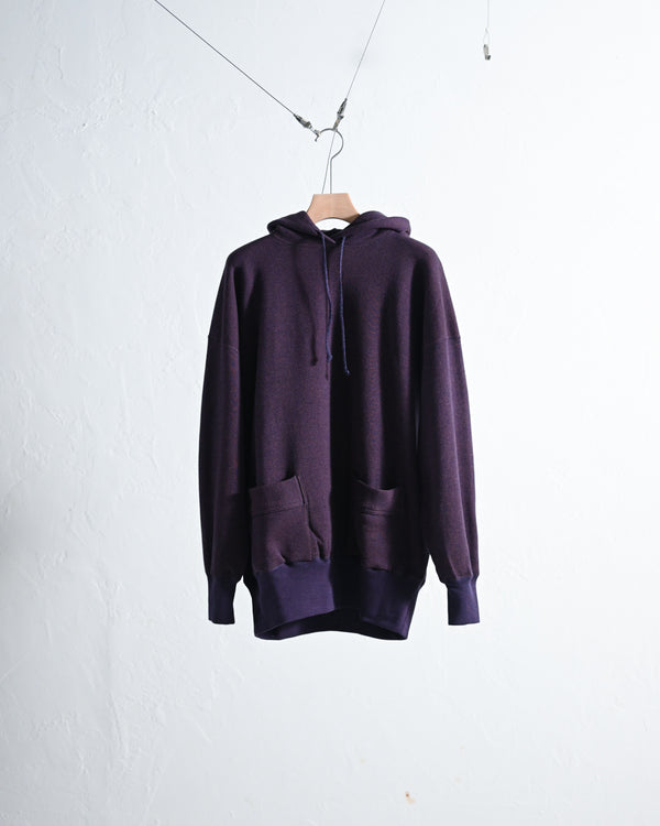 EXTRA COTTON FLEECE, HOODED LONG SLEEVE / 2color