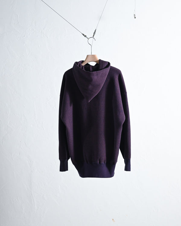 EXTRA COTTON FLEECE, HOODED LONG SLEEVE / 2color