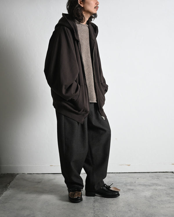 SWEAT HOODIE COAT, brown