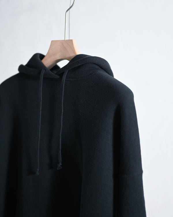 EXTRA COTTON FLEECE, HOODED LONG SLEEVE / 2color