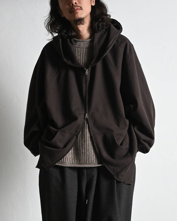 SWEAT HOODIE COAT, brown