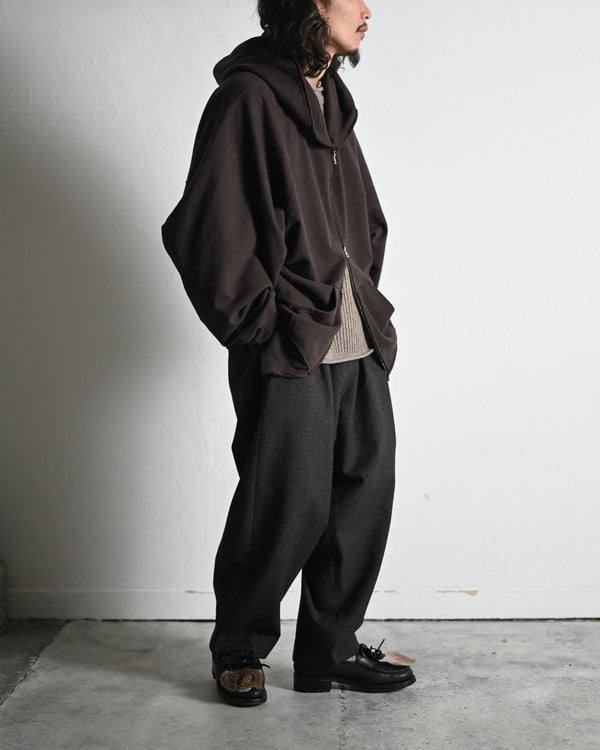 SWEAT HOODIE COAT, brown