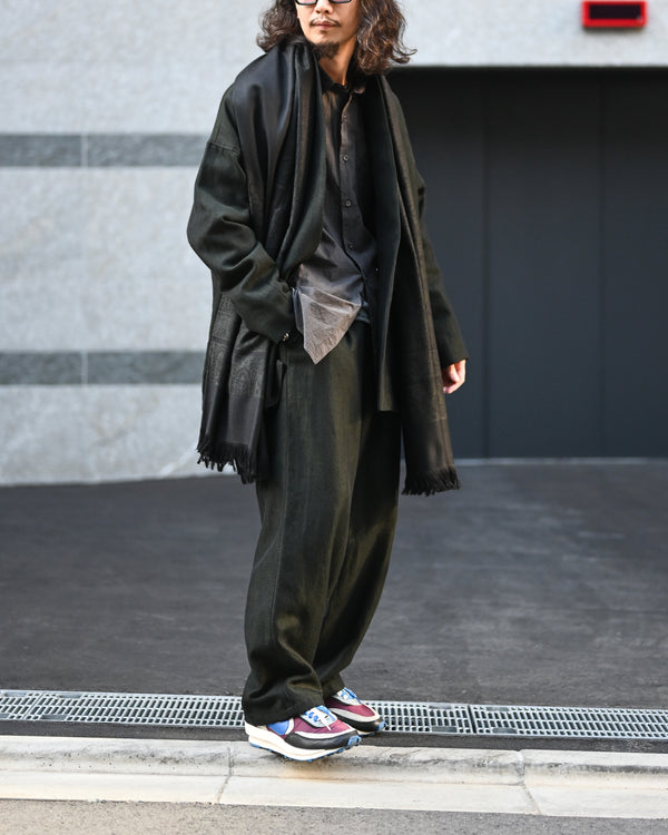 Linen Wool 1tuck Wide Pants