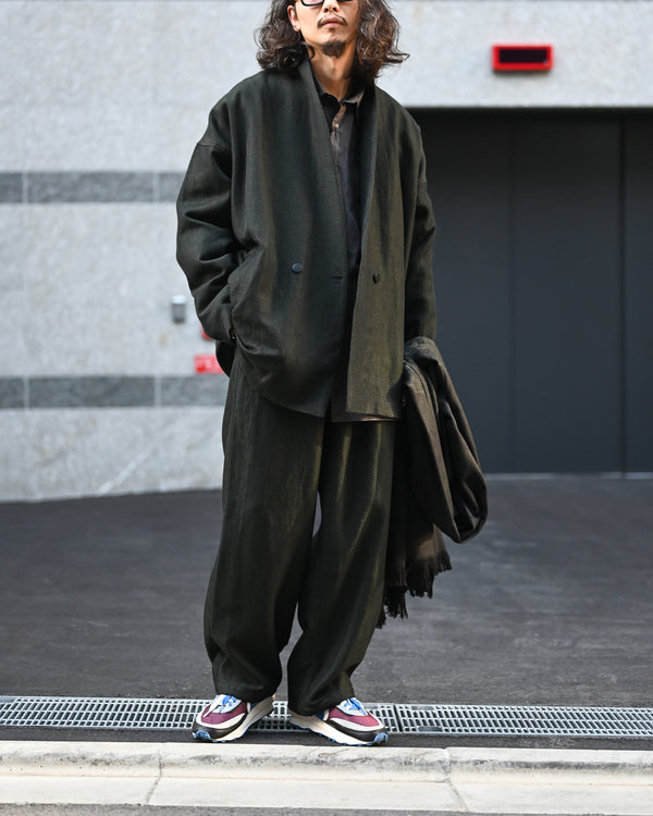 Linen Wool 1tuck Wide Pants