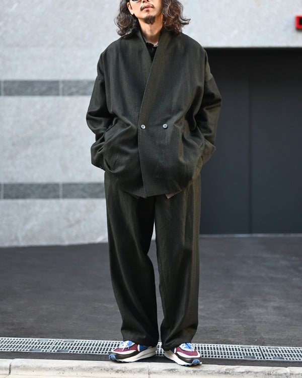 Linen Wool 1tuck Wide Pants