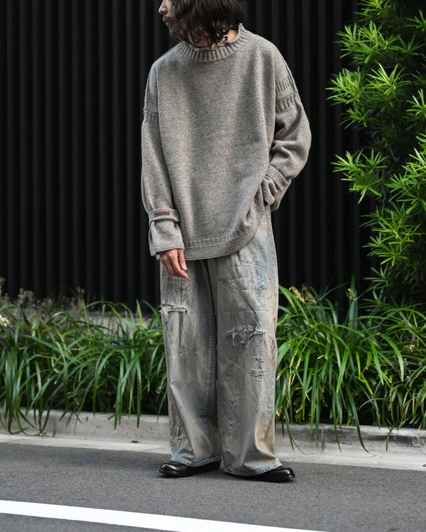 LAMB'S WOOL GUERNSEY SWEATER, beige