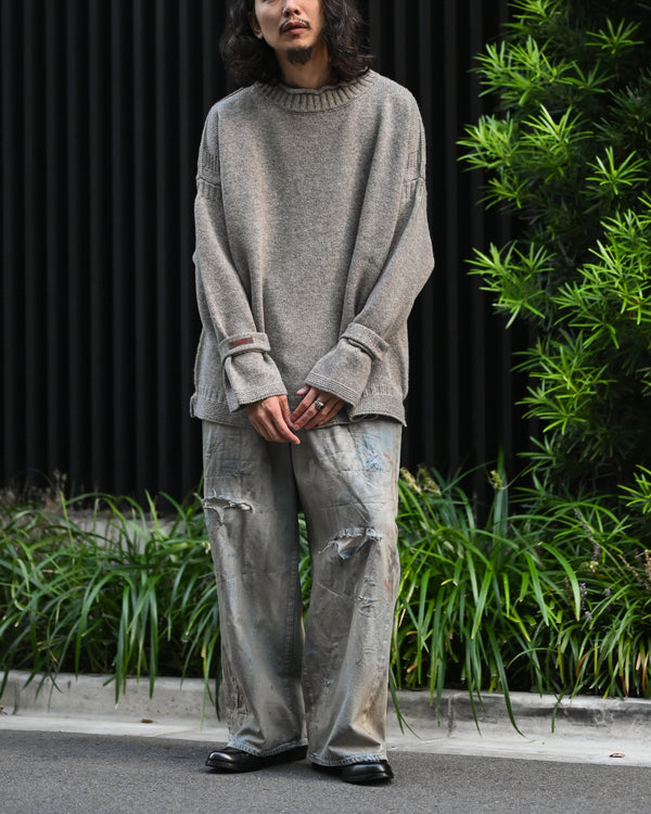 LAMB'S WOOL GUERNSEY SWEATER, beige