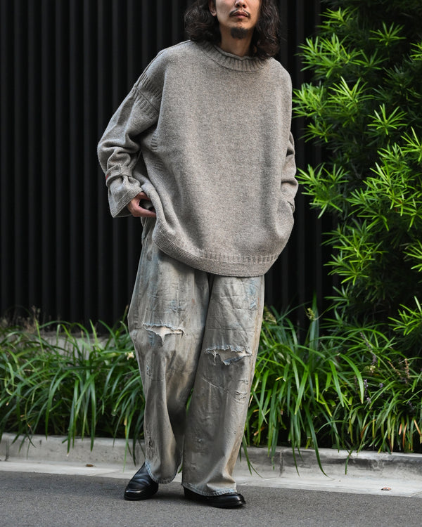 LAMB'S WOOL GUERNSEY SWEATER, beige