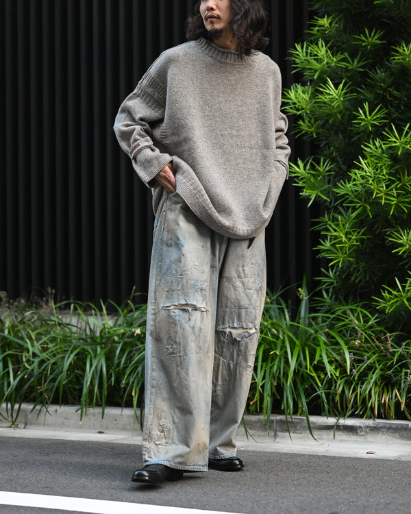 LAMB'S WOOL GUERNSEY SWEATER, beige