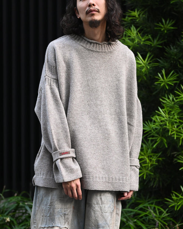 LAMB'S WOOL GUERNSEY SWEATER, beige