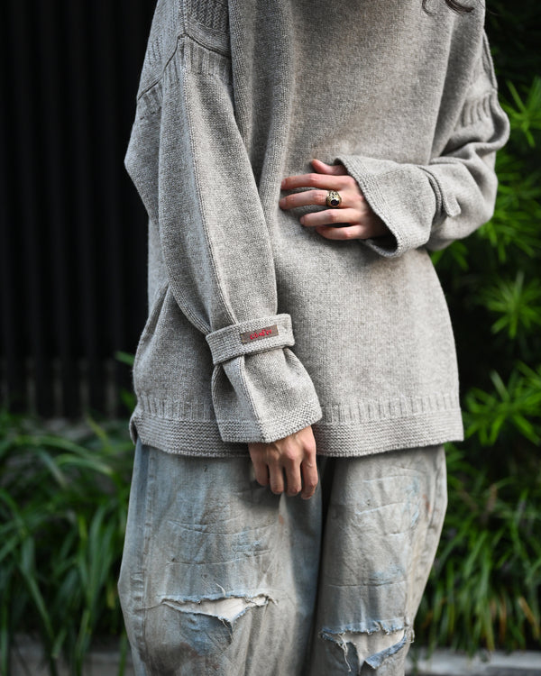 LAMB'S WOOL GUERNSEY SWEATER, beige