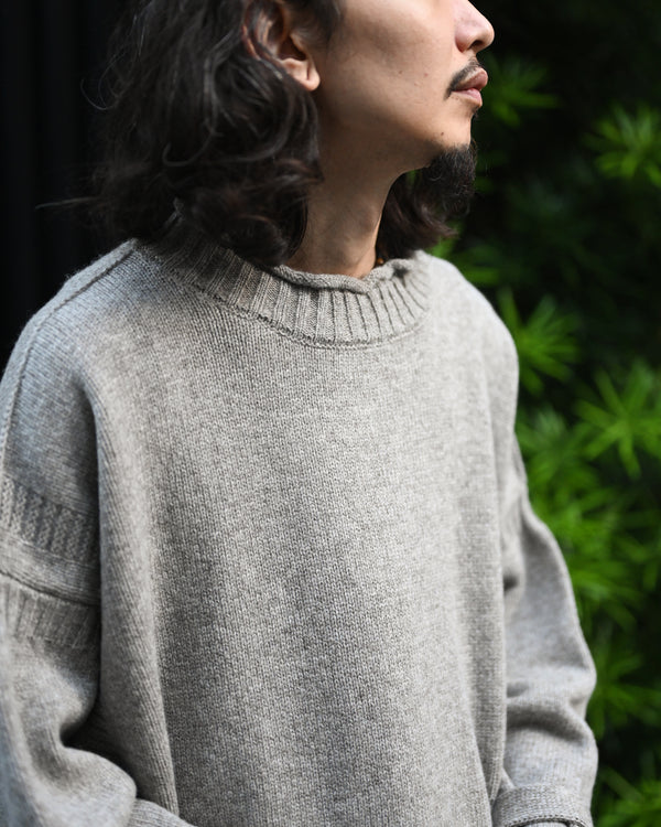 LAMB'S WOOL GUERNSEY SWEATER, beige