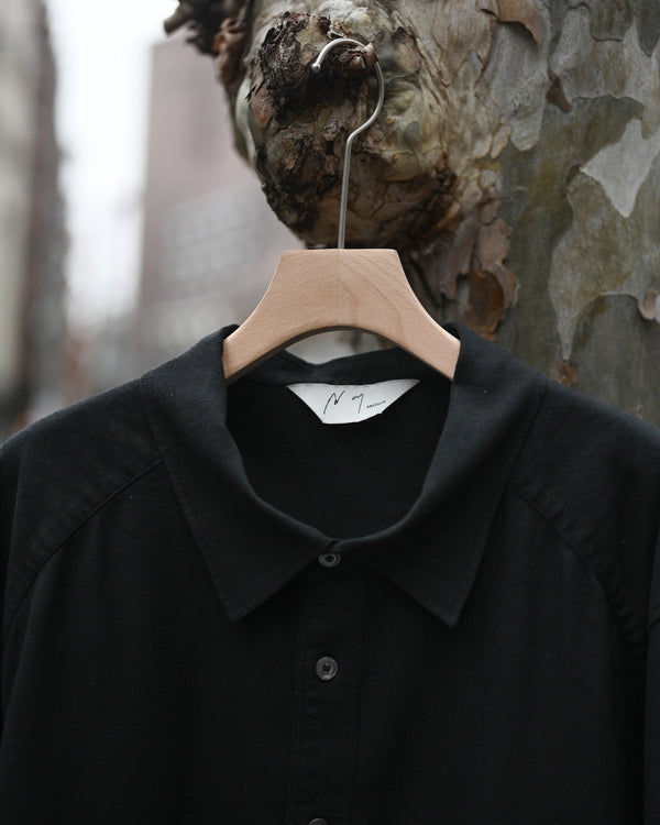 L/S NEP BOXY SHIRT, black